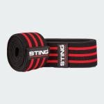 STING ELASTICISED LIFTING KNEE WRAPS - 80INCH - BLACK / RED - S11A-ELK1