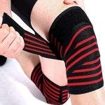 STING ELASTICISED LIFTING KNEE WRAPS - 80INCH - BLACK / RED - S11A-ELK1