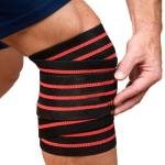 STING ELASTICISED LIFTING KNEE WRAPS - 80INCH - BLACK / RED - S11A-ELK1