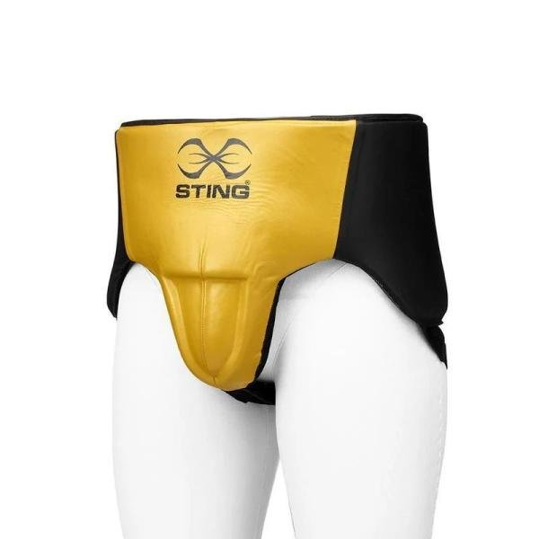 STING PRO LEATHER ABDOMINAL GUARD - S - BLACK / GOLD - SAG-1701