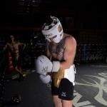 STING PRO LEATHER ABDOMINAL GUARD - XL - BLACK / GOLD - SAG-1704