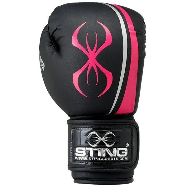 STING AURORA WOMENS BOXING GLOVE - 8oz - BLACK / PINK - SPBG-0211
