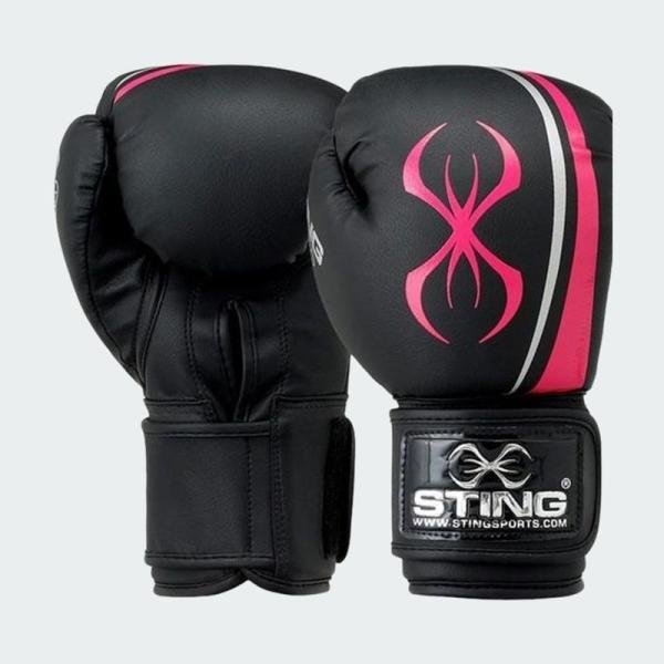 STING AURORA WOMENS BOXING GLOVE - 10oz - BLACK / PINK - SPBG-0212