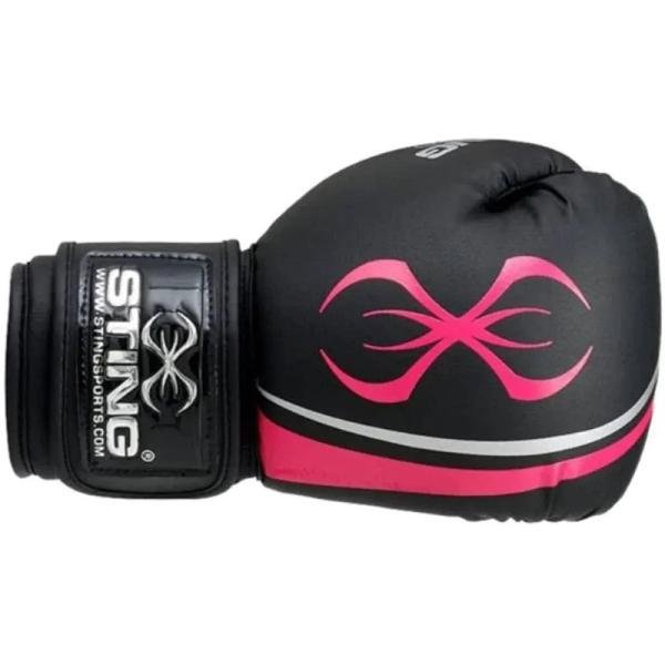 STING AURORA WOMENS BOXING GLOVE - 10oz - BLACK / PINK - SPBG-0212