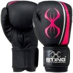 STING AURORA WOMENS BOXING GLOVE - 12oz - BLACK / PINK - SPBG-0213