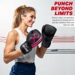 STING AURORA WOMENS BOXING GLOVE - 12oz - BLACK / PINK - SPBG-0213