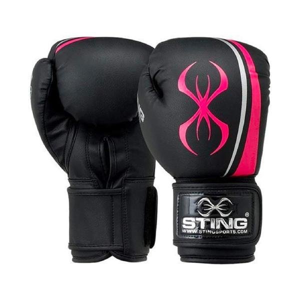STING AURORA WOMENS BOXING GLOVE - 14oz - BLACK / PINK - SPBG-0214