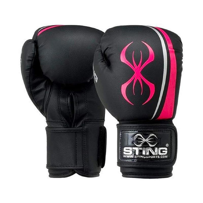 STING AURORA WOMENS BOXING GLOVE - 14oz - BLACK / PINK - SPBG-0214