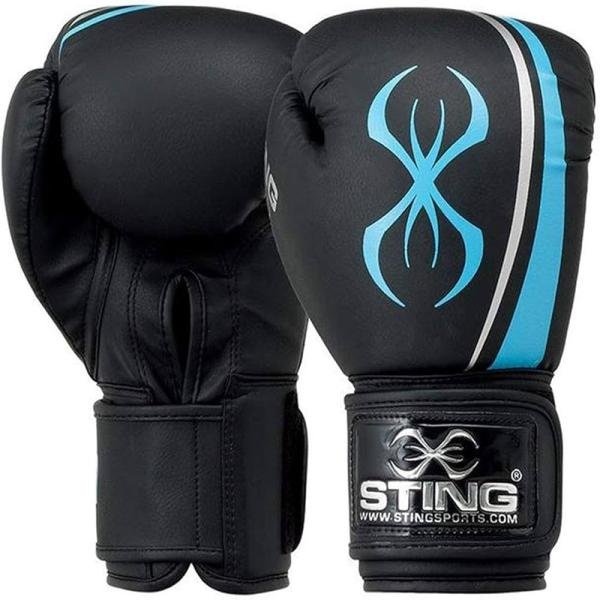 STING AURORA WOMENS BOXING GLOVE - 12oz - BLACK / AQUA - SPBG-1513