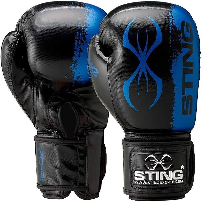 STING VULCAN SPARRING GLOVE - 14oz - BLACK / GREEN - SVSG-1614
