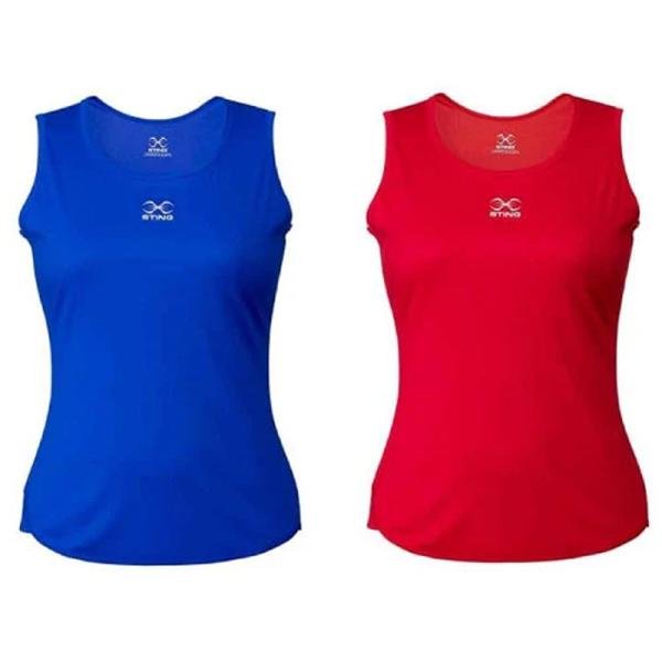 STING FEMALE BOXING METTLE SINGLET - SIZE XS - BLUE - W-ST1043-B00