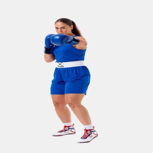 STING FEMALE BOXING METTLE SINGLET - SIZE S - BLUE - W-ST1043-B01