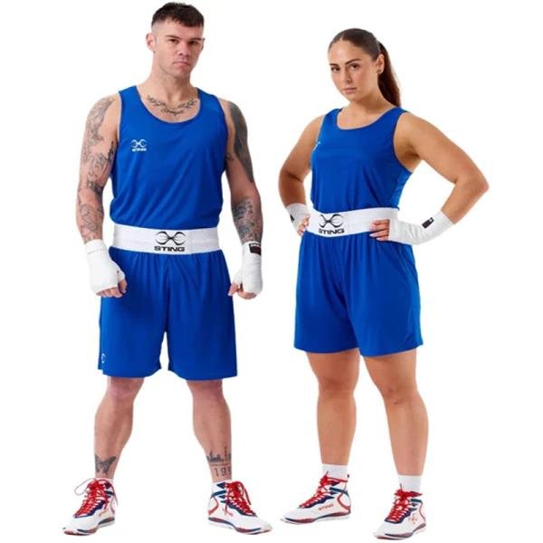 STING FEMALE BOXING METTLE SINGLET - SIZE L - BLUE - W-ST1043-B03