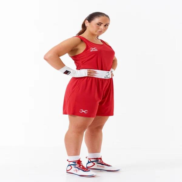 STING FEMALE BOXING METTLE SINGLET - SIZE XS - RED - W-ST1043-R00