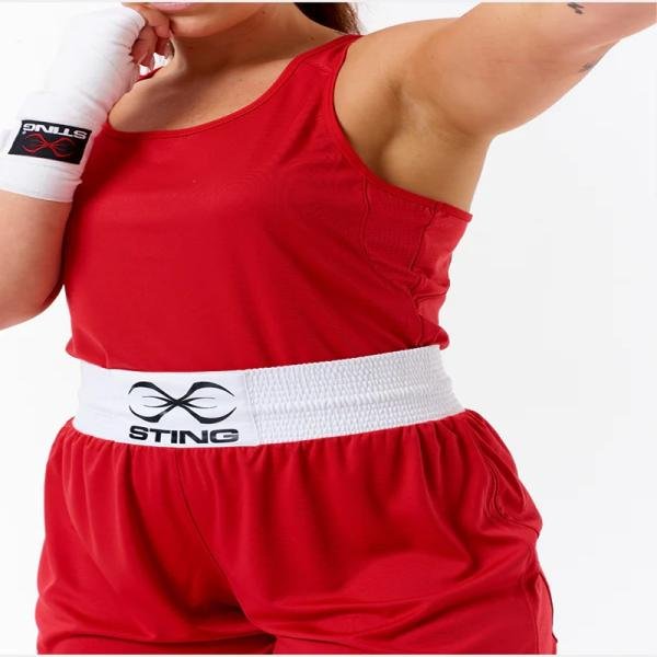 STING FEMALE BOXING METTLE SINGLET - SIZE S - RED - W-ST1043-R01