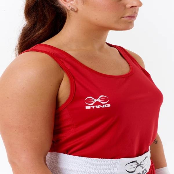 STING FEMALE BOXING METTLE SINGLET - SIZE M - RED - W-ST1043-R02