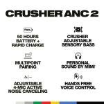 SKULLCANDY CRUSHER ANC 2 WIRELESS OVER-EAR-BONE.ORANGE GLOW - S6CAW-S951