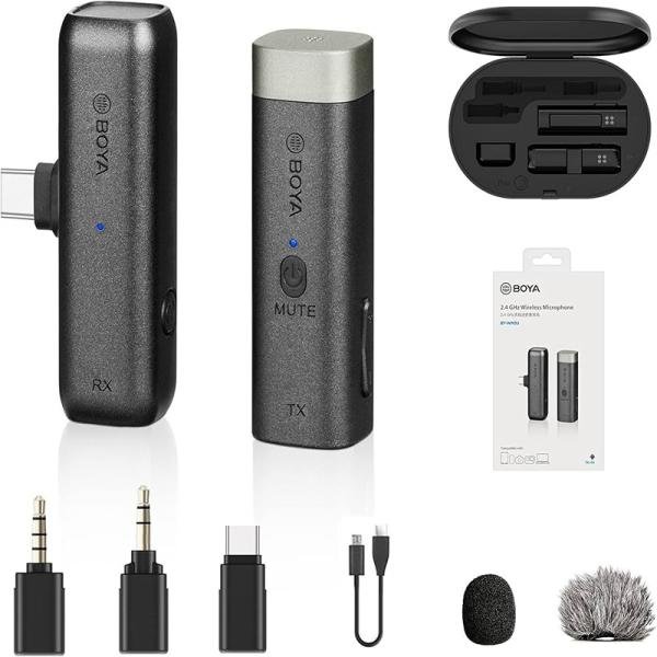 Boya By-Wm3U Digital True-Wireless Microphone System For Android Devices, Cameras, Smartphones (2.4 Ghz), USB-BY-WM3U