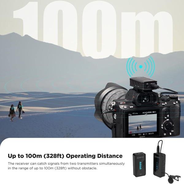 Boya BY-XM6-S1 Digital Camera-Mount True-Wireless 1-Person Microphone System (2.4 GHz) (1 Transmitter + 1 Receiver)-BY-XM6-S1