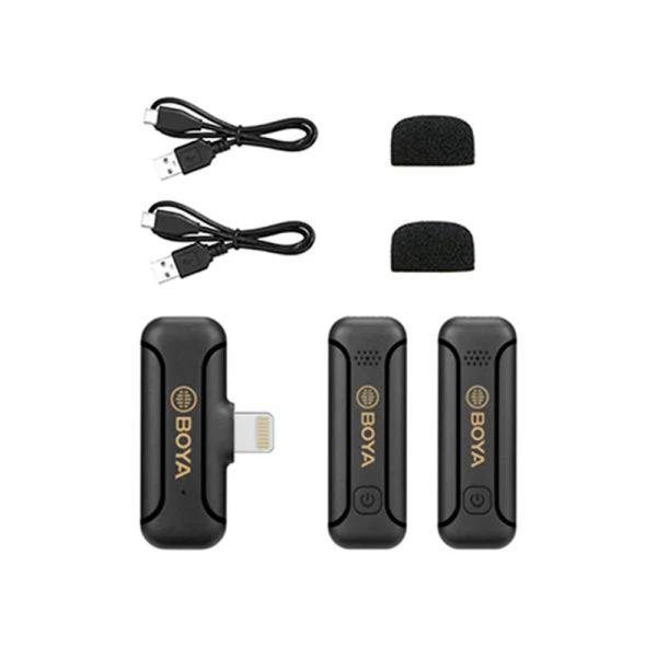 Boya 2.4Ghz wirless micrphone, 1+2, Mfi Lightninig, USB type-C for iOS devices-BY-WM3T2-D2