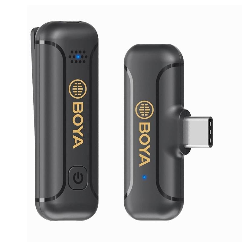 Boya 2.4Ghz wirless micrphone, 1+1, Mfi Lightninig, USB type-C for Android devices-BY-WM3T2-U1