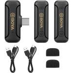 Boya 2.4Ghz wirless micrphone, 1+2, Mfi Lightninig, USB type-C for Android devices-BY-WM3T2-U2