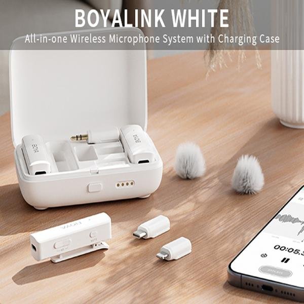 Boya Boyalink White, 2.4GHz all-in-one professional wireless microphone-Boyalink ( White)