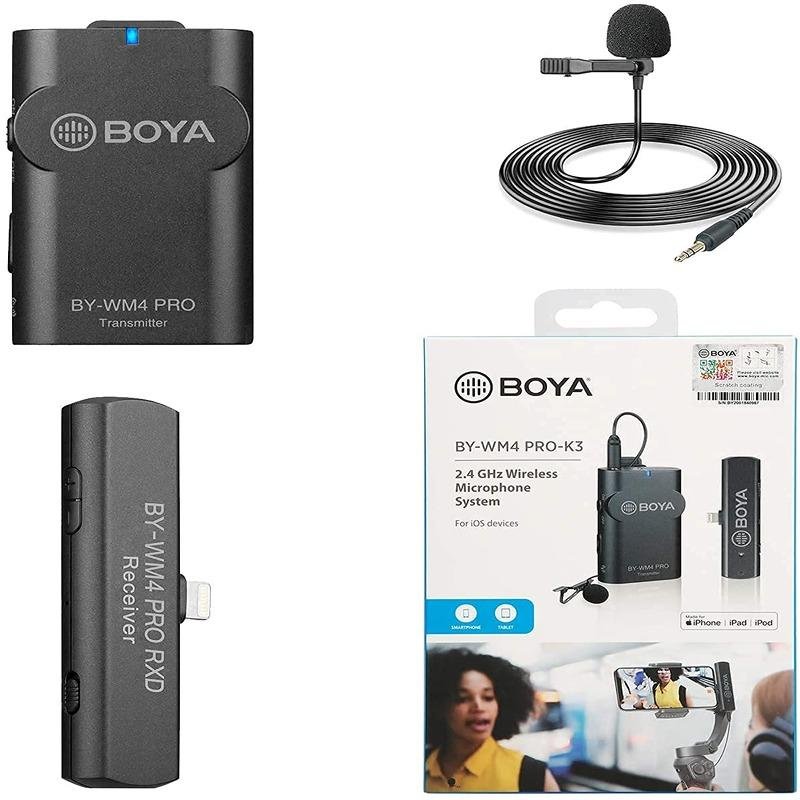 Boya 2.4GHz Wireless-Microphone system for IOS devices-BY-WM4 PRO-K3