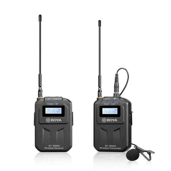 Boya UHF Wireless microphone for DSLR'S, MIXERS TX+RX-BY-WM6S