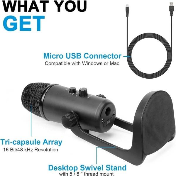 Boya USB Condenser microphone for windows and MAC-BY-PM700