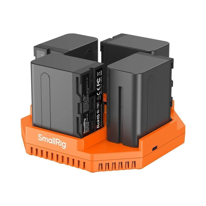 SmallRig NP-F970 4-Channel Camera Battery Charger & 4-Battery Kit 4834