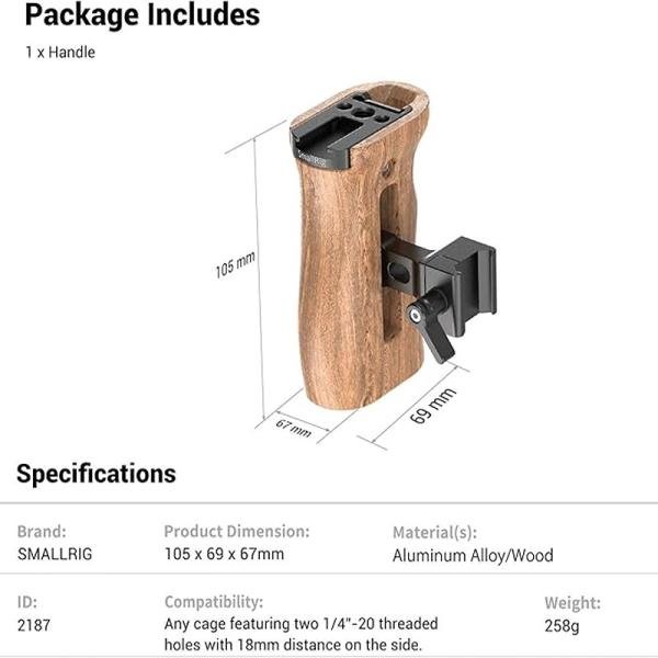 SmallRig Wooden NATO Side Handle 2187
