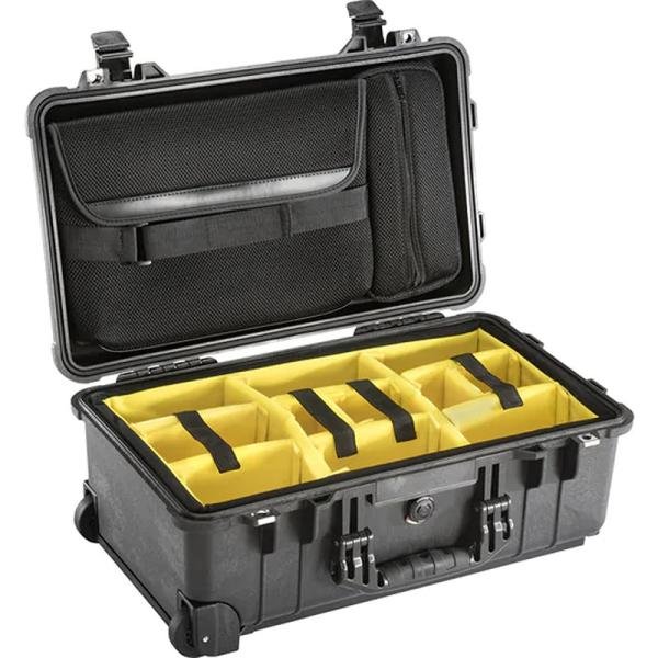 Pelican 1510SC,WL/DIV.SET + LOC LID ORG,BK - 015100-0070-110