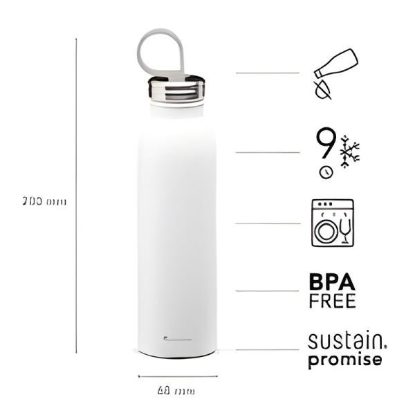 Aladdin Chilled Thermavac™ Stainless Steel Water Bottle 0.55L - Snowflake White - 10-09425-006