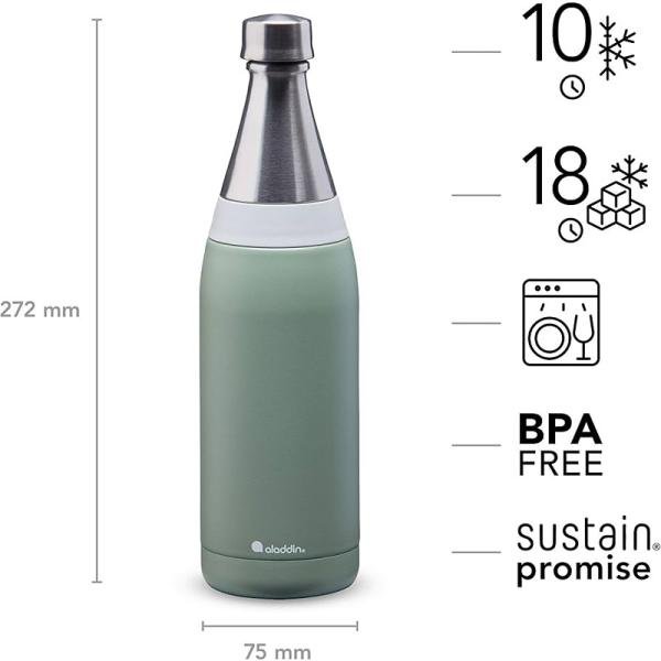 Aladdin Fresco Thermavac Wtr Btl 0.6L Sage Green - 10-10098-006