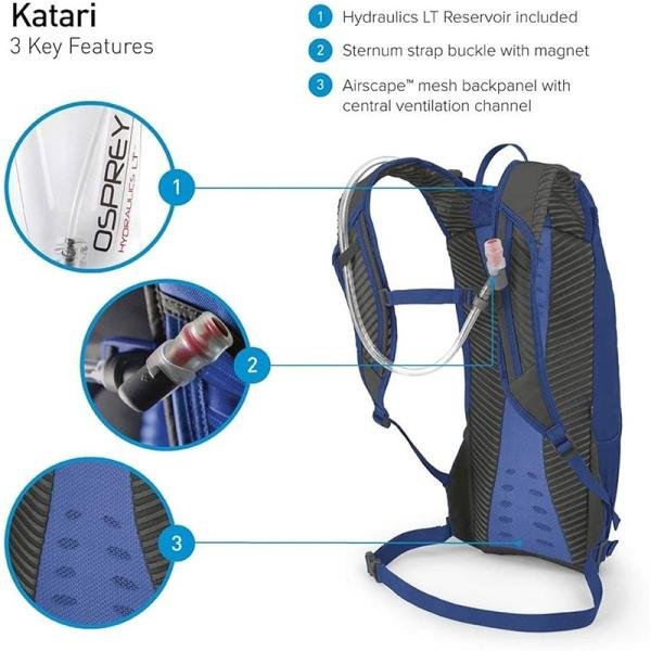 Osprey Katari 7 w/Res Cobalt Blue O/S **DISC** - 10001770