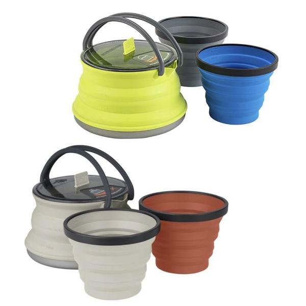 S2S X-Set: 11 3pc (X-Pot Kettle 1.3L, 2 X-Mugs) Sand Kettle, Sand Mug, Rust Mug - AXSET11SA