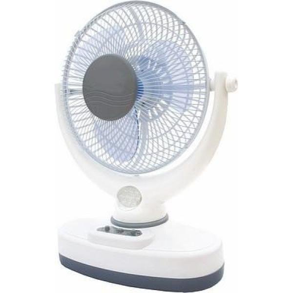 U/Tec Tornado AC/DC 2 Speed Oscillating Fan W/Built-in LED Emergy Light - MS5171