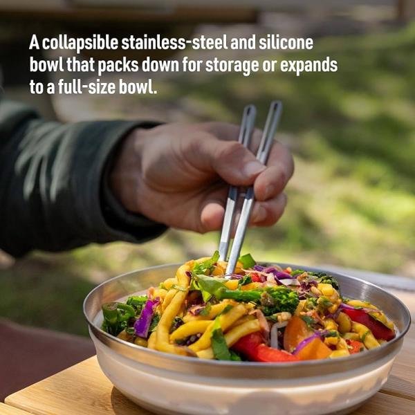 S2S Detour Stainless Steel Collapsible Bowl L Beluga Black - SS02220