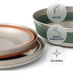 S2S Detour Stainless Steel Collapsible Bowl L Laurel Wreath Green - SS02221