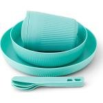 S2S Passage Dinnerware Set [7 Piece] - Blue Plate, L Bowl, Ins Mug and Utensils Aqua Sea Blue - SS02350