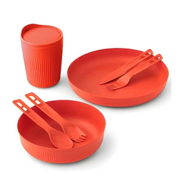S2S Passage Dinnerware Set [7 Piece] - Orange Plate, L Bowl, Ins Mug and Utensils Spicy Orange - SS02355