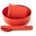 S2S Passage Dinnerware Set [7 Piece] - Orange Plate, L Bowl, Ins Mug and Utensils Spicy Orange - SS02355